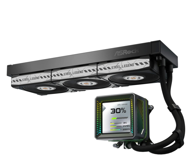 ASRock Steel Legend Dark 360 LCD 3x120mm - 1502278 - zdjęcie 2